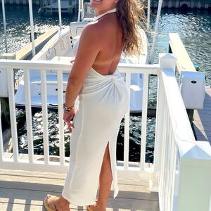 White Bridal / Bachelorette Backless Bodycon Dress size Small